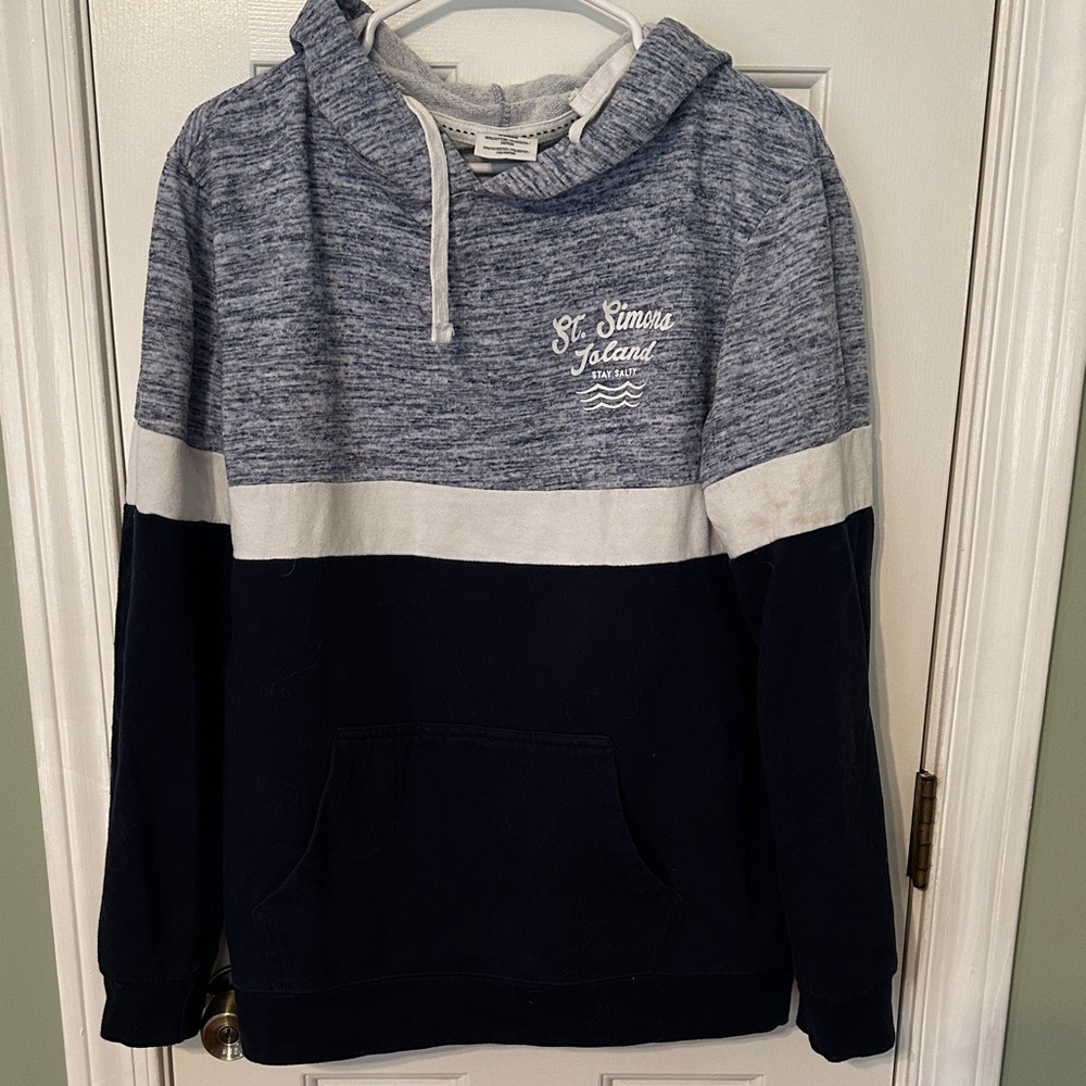 Exist Navy and White Men's Hoodie Fits like a large